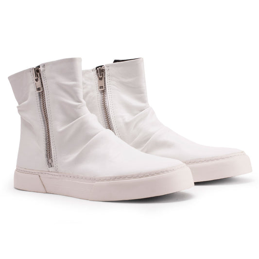 Flysteppers White Leather Boots