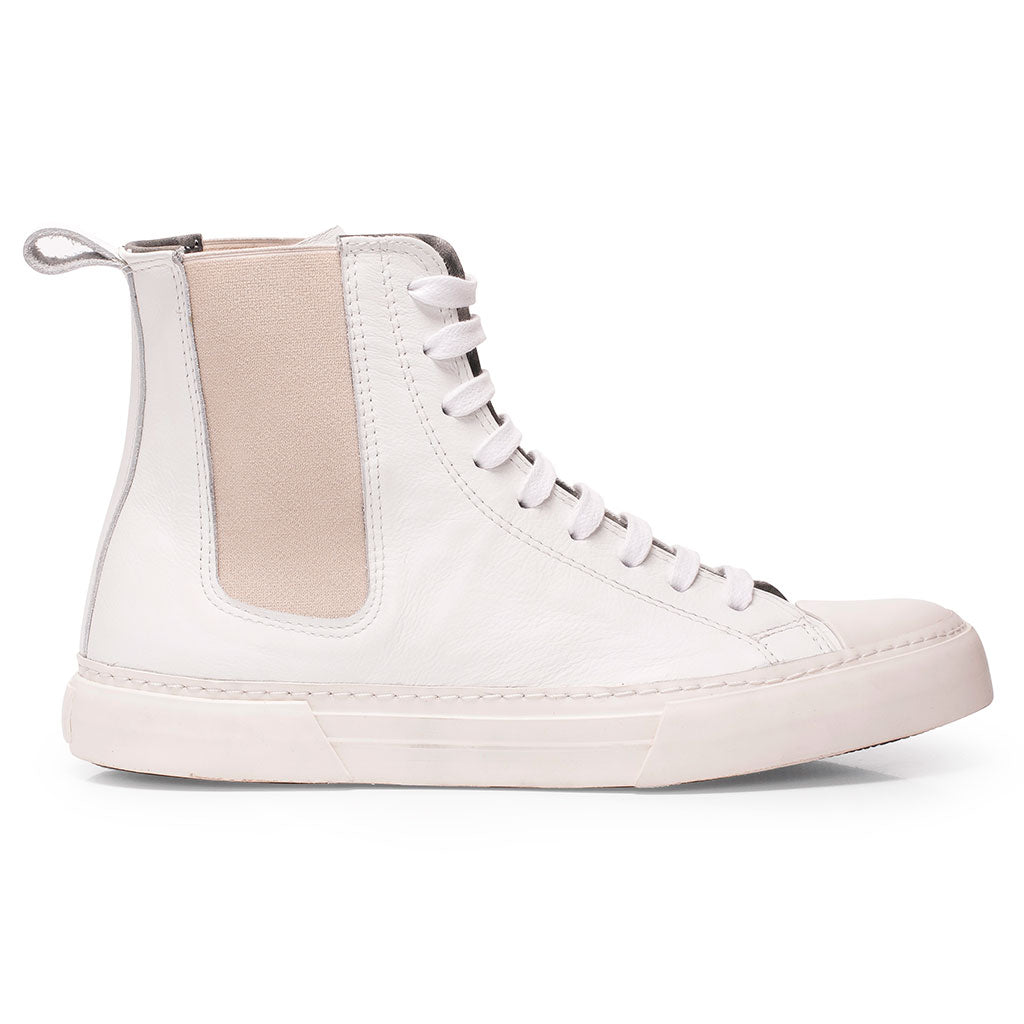 Hype White Leather Boots