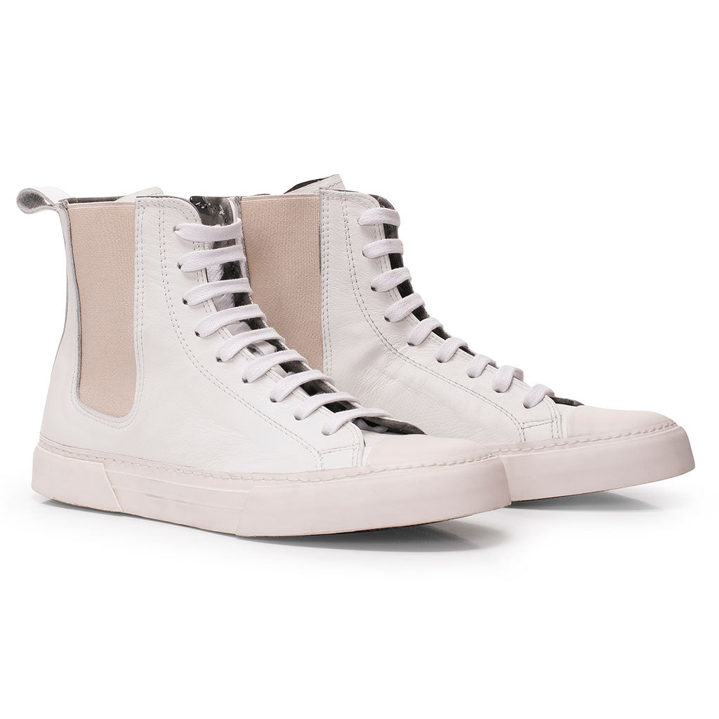 Hype White Leather Boots