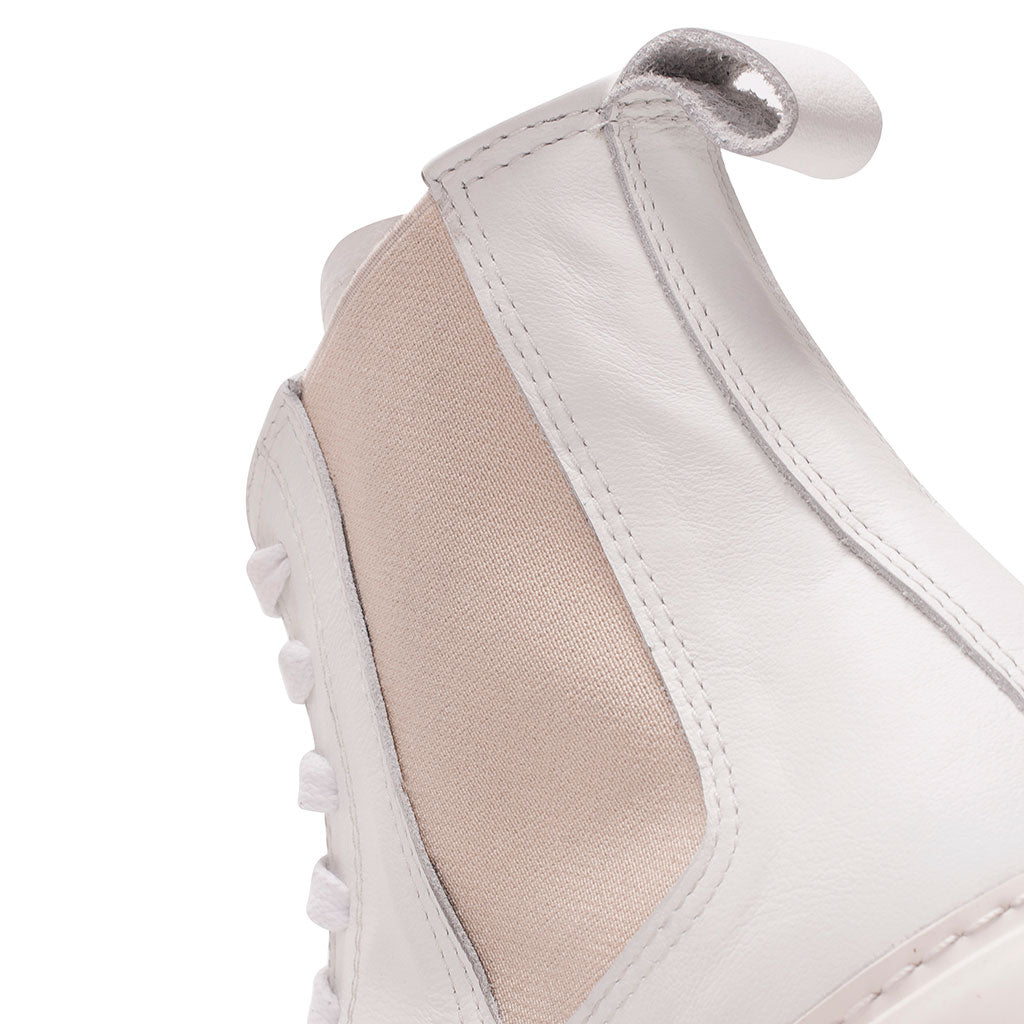 Hype White Leather Boots