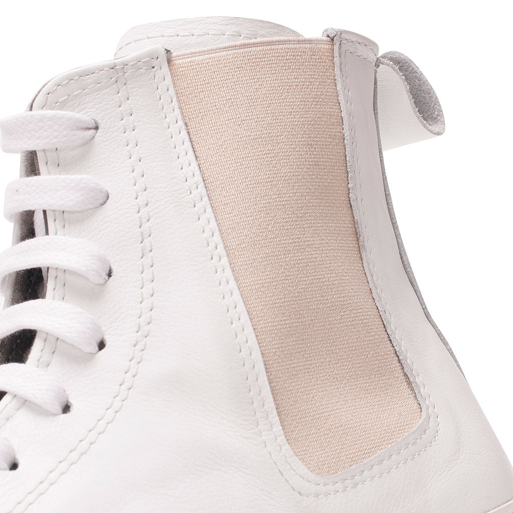 Hype White Leather Boots